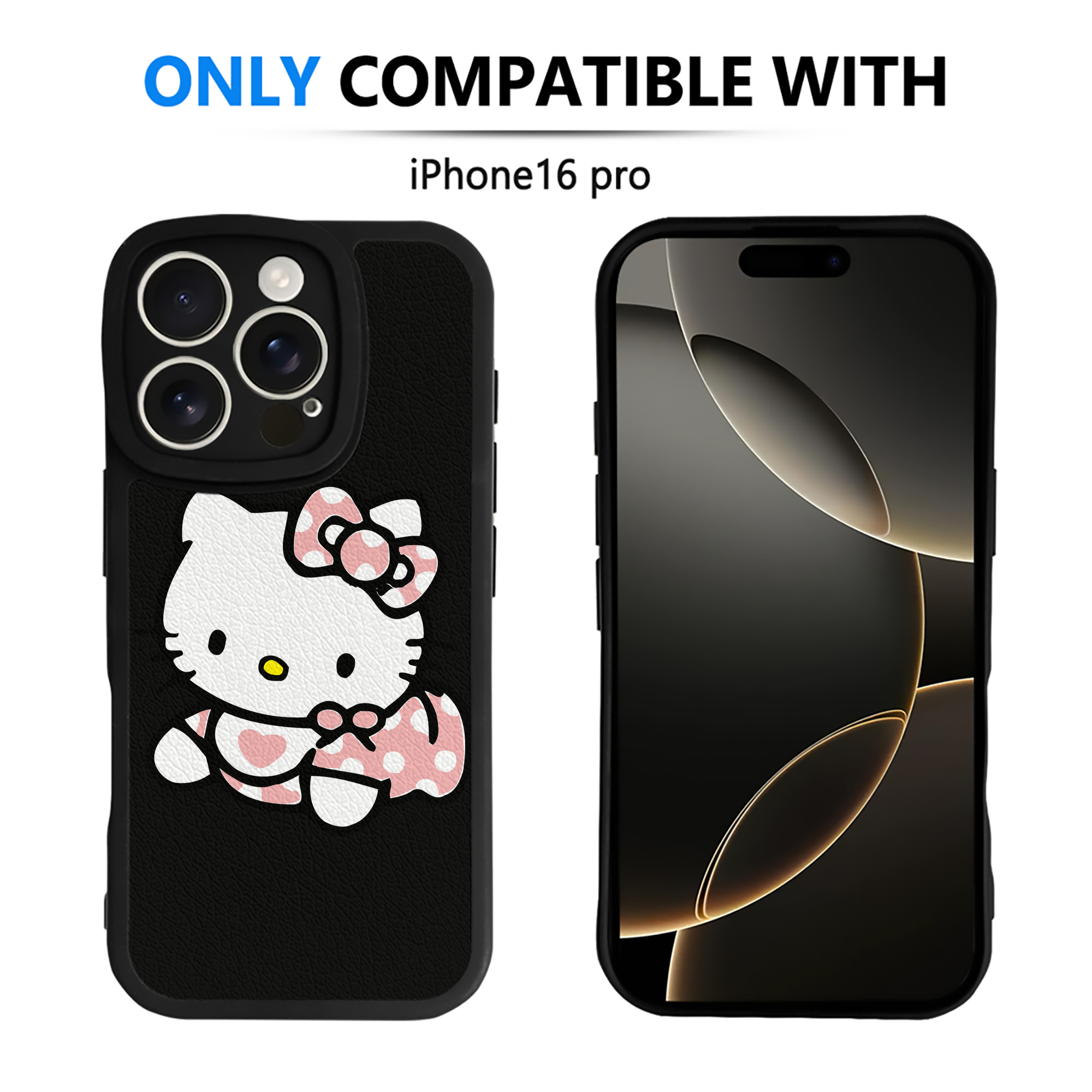 （画像用） Hello Kitty ハローキティ 【iPhone 16シリーズ対応】シリコンスマホケース（レザー調） 材質：シリコン